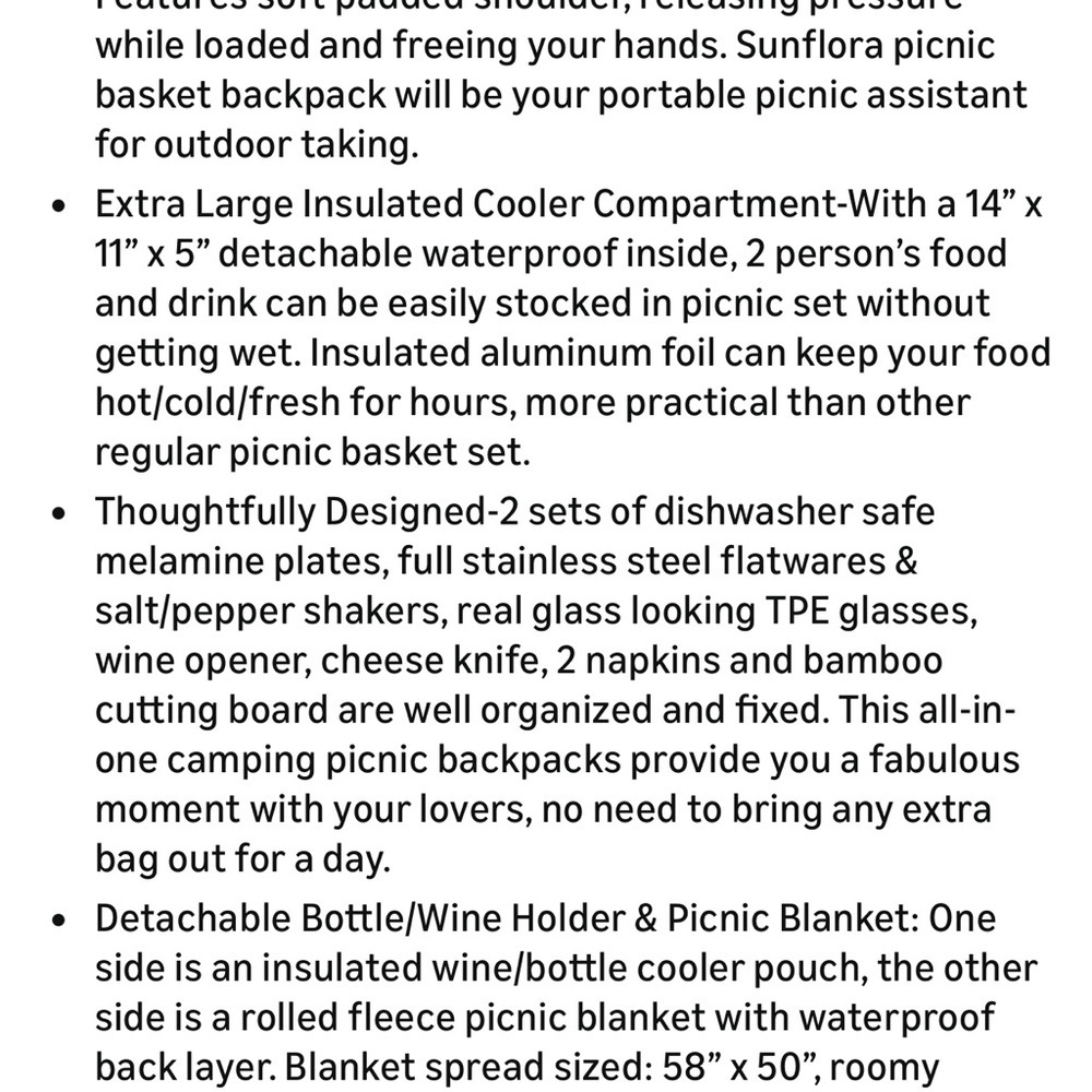 Gray and Brown picnick Backpack - Picture 5 of 11